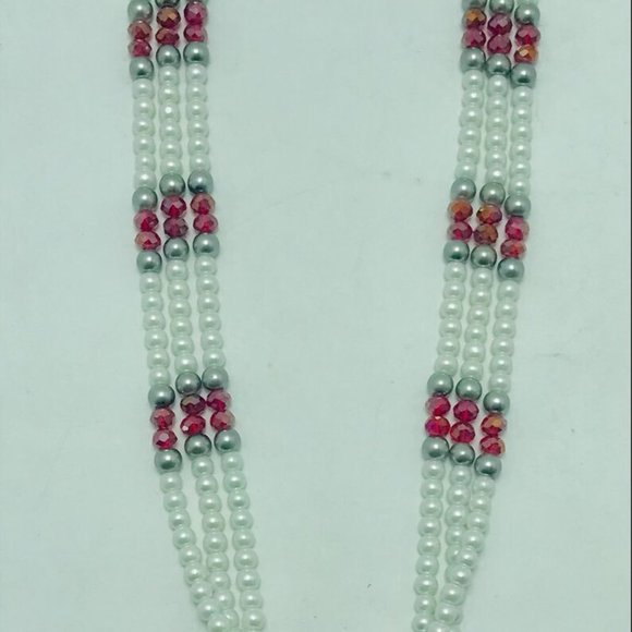 Handmade Layered Beaded Chain Necklace - Picture 3 of 8